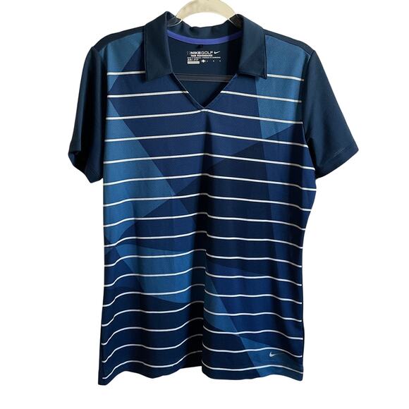 Nike Golf Women’s Blue Ventilated Athletic Polo - Size Large - Picture 1 of 6